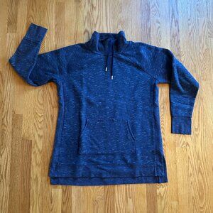 Tek Gear Ultra Soft Mock Neck Tunic Length Sweatshirt- Navy Heather